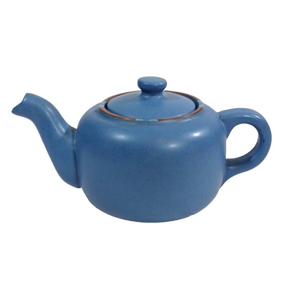 Dansk Mesa Sky Blue 40 oz Coffee Tea Pot Teapot Southwestern Vintage Portugal - Picture 4 of 12